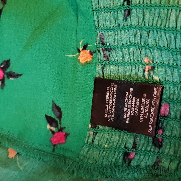 Afrm women floral green sleeveless top - Picture 4 of 7